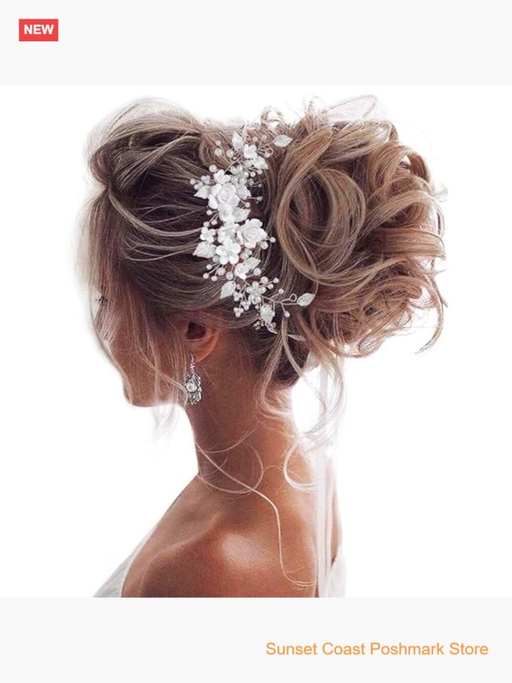 Flower Bride Wedding Hair Vine Pearl Bridal Headpiece Rhinestone Headband